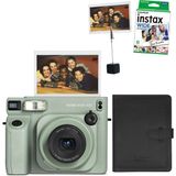 Fujifilm Instax Wide 400 Yeşil Fotoğraf Makinesi + 10'lu Film Kıskaç ve Deri Albüm Hediye Seti - Standart