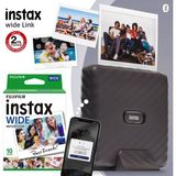 Fujifilm Instax Wide Link Gri Akıllı Telefon Yazıcısı Geniş Baskı ve 10'lu Film Seti