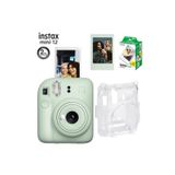 Fujifilm Mini 12 Fotoğraf Makinesi-20li Film-Şeffaf Pleksi Kılıf ve Fotoğraf Çerçevesi Seti 1 Yeşil