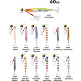 Fujin Metal Cast 60GR Shore Jig Metal Yem MT24 Blue Pink Tail Glow - Renkli