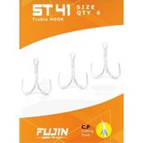 Fujin ST41 Qty:6 Nickel 2 No Üçlü Maket Balık İğnesi