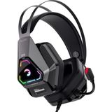 Fujin USB Oyun Kulaklığı - 7.1 Sanal Surround Ses, 50MM Sürücülere Sahip Kablolu Rgb LED Kulaklıklar, Konforlu Tasarım, 360 Mekansal Ses, Gürültü Önleyici Mikrofon Pc, Dizüstü Bilgisayar