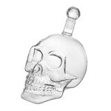 FuKiPro Funky Kitchen Products Kuru Kafa Sürahi – Kafatası-şişe cam, Mantarlı [350ML, 550 ml veya 1000 ml] Skull Head cam sürahi Whisky, şarap ve alkollü içkiler için, 550 ml