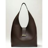 fular & bags Kadın Büyük Boy 3 Bölmeli Çıtçıt Kapamalı Shopper Kol ve Omuz Çantası - Kahve