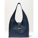 Fular & Bags Kadın Büyük Boy 3 Bölmeli Çıtçıt Kapamalı Shopper Kol ve Omuz Çantası - Lacivert