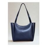 fular & bags Kadın Fermuarlı Ve Çıtçıt Kapamalı Lacivert Shopper El Ve Omuz Çantası