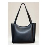 fular & bags Kadın Fermuarlı Ve Çıtçıt Kapamalı Siyah Shopper El Ve Omuz Çantası