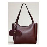 fular & bags Kadın Gözlük Kılıflı Fermuarlı Ve Çıtçıt Kapamalı Bordo Shopper El Ve Omuz Çantası
