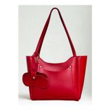 fular & bags Kadın Ön Cepli Gözlük Kılıflı Fermuarlı Ve Çıtçıt Kapamalı Kırmızı Shopper El Ve Omuz Çantası