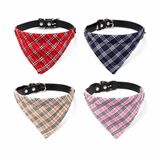 Fularlı Kedi & Köpek Boyun Tasması 29 cm (20-26 cm arası), Kırmızı | Suni Deri Tasma ve Bez Fular