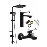 Fulcie 3'lü Full Lüx Set Robot - Sabit Banyo Lavabo Bataryası - Banyo Duş Bataryası Musluğu