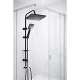 Fulcie Krom Robot Krom Kare Set Lavabo-Evye-Banyo Bataryası Lüks Modern Set - Siyah