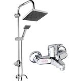 Fulcie Yağmurlama Tepe Robot Duş Seti ve Banyo Musluğı Çeşmesi Bataryası Garantili - Gri