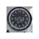 Fulham 60 cm Döner Çarklı Gri Duvar Saati, Mekanik Saat, Lüks Ev Ofis Dekoru ve Hediyelik Gri 60 x 60