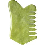 Fulia Elegance Çok Amaçlı Yeşim Taşı Gua Sha Tırtıklı Masaj Aleti Doğal Tarak Jade Gua Sha Jade Comb Saç, Yüz Cilt - Standart