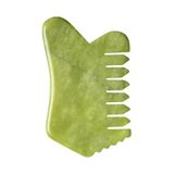 Fulia Elegance Çok Amaçlı Yeşim Taşı Pro Gua Sha Tırtıklı Masaj Aleti Doğal Taş Tarak Jade Gua Sha Jade Hair Comb Saç, Yüz Ve Cilt Bakım