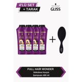Full Hair Wonder Dökülme Karşıtı Şampuan 400ml X 4'lü Set+tarak set-hnkl-5228-6370 Tüm Saçlar