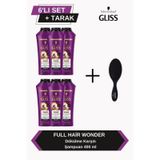 Full Hair Wonder Dökülme Karşıtı Şampuan 400ml X 6'lı Set+tarak set-hnkl-5227-6369 Tüm Saçlar
