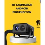 Full Hd 1080P Hdr Destekli Akıllı Projeksiyon Cihazı - 0 - Siyah