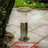 Full Reyon 10 Watt Beyaz Işık, Antik Eskitme 41 Cm, E27 Duylu Mantar Aplik, Bahçe, Çim, Teras, Duvar Armatürü