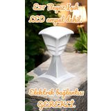Full Reyon 10 Watt Beyaz Işık Led Ampul Dahil, 32 Cm Beyaz Renk Bahçe Armatürü, Bahçe Duvar Apliği, Şık Armatür