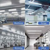 Full Reyon 120 cm, 80 Watt 6500 Kelvin Beyaz Işık 3 Sıra Ledl Kristal Bant Armatür Atölye Fabrika Tavan Armatürü
