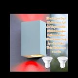 Full Reyon 14 Watt Kırmızı Işık Beyaz Kasa Çift Yönlü İç Ve Dış Mekan Armatür, Bahçe Duvar Aydınlatma Apliği