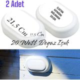 Full Reyon 2 Adet 20 Watt Beyaz Işık Ledli Nemli Alan, Dış Mekan, Bahçe, Banyo, Teras, Balkon, Kamelya Apliği