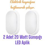 Full Reyon 2 Adet 20 Watt Günışığı Ledli Nemli Alan, Dış Mekan, Bahçe, Banyo, Teras, Balkon, Kamelya Apliği