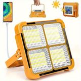 Full Reyon 200 Watt Güneş Enerjili, Dört Işık Modlu, Telefon Şarz Eder, Kamp, Bekçi, Balıkçı Feneri Solar Fener - Sarı