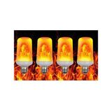 Full Reyon 4'lü Paket 3 Işık Modlu, Alev Efektli 5 Watt, E27 Duy LED Ampul, Alev Efektli Çok Kaliteli LED Ampul - Amber - 1 - 10 W