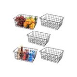 Full Reyon 5 Adet Metal Organizer Sepet Banyo Mutfak İçin Kullanışlı Dolap İçi Düzenleyici