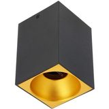 Full Reyon 7 Watt Mavi Işık GU10 Duylu Dekoratif Alüminyum Kasa Şık Tavan Armatürü, Amber Işık LED Spot Lamba - Siyah