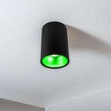 Full Reyon 7 Watt Yeşil Işık Gu10 Ledli, 10 Cm, Alüminyum Kasa Sıva Üstü Dekoratif Tavan Armatürü, Led Aplik