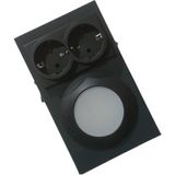 Full Reyon Antrasit Metal Kasa, Çift Prizli, Aç - Kapa Düğmeli, 2,5 Watt Günışığı Ledli Tezgah - Dolap Armatürü - 3000K - Günışığı