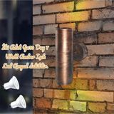 Full Reyon Bakır Eskitme 14 Watt Amber Işık Gu10 Duy Led Aplik Sarı Yaldız Armatür Bahçe Balkon Teras Apliği
