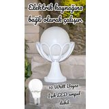 Full Reyon Beyaz Işık 10 W. Led Ampul Dahil Dekoratif Bahçe Duvar Aydınlatma Armatürü Set Üstü Dekoratif Aplik