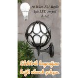 Full Reyon Beyaz Işık 10 Watt Led Ampul Dahil Dekoratif Bahçe Duvar Aydınlatma Armatürü, Dekoratif Duvar Aplik