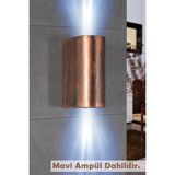 Full Reyon Çift Yönlü Eskitme Kasa Mavi Işık Ledli Iç Ve Dış Mekan Dekoratif Duvar Aplik