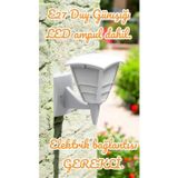 Full Reyon E27 Duylu, 10 Watt Günışığı Led Ampul Dahil, Beyaz Renk İç Ve Dış Mekan Bahçe, Balkon, Teras Apliği