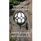 Full Reyon E27 Duylu Dekoratif Duvar Tipi Armatür, Bahçe Duvar Aydınlatma Apliği, Plastik Bahçe Duvar Armatürü