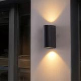Full Reyon Gün Işığı Ledli Çift Yönlü Dekoratif Iç ve Dış Mekan Bahçe Teras Balkon Kamelya Aydınlatma Armatürü - Siyah