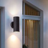 Full Reyon Gün Işığı Ledli Modern Tasarım Çift Yönlü Iç ve Dış Mekan Aplik, Bahçe, Balkon, Kamelya Teras Aplik - Siyah