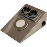 Full Reyon Metal Krom Kasa 2,5 Watt Gün Işığı Ledli, Çift Prizli, Aç - Kapa Düğmeli, Tezgah - Dolap Armatürü - 3000K - Günışığı