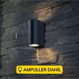 Full Reyon Siyah Kasa Amber Işık Dekoratif Iç Ve Dış Mekan Bahçe Salon Balkon Teras Kamelya Apliği Duvar Aplik