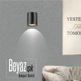Full Reyon Tek Yönlü Iç - Dış Mekan Dekoratif Siyah Aplik - Beyaz Işık