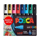 Full Set 8 Akrilik Boya Kalemi Ters Çevrilebilir Orta Uçlu Kalem Uçları, Kalemleri Kaya Boyama, Kumaş, Cam Boya, Metal Boya ve Grafiti Için Akrilik Boya Işaretleyicileridir - Standart