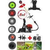 Full Set 8 Başlıklı Arazi Seti Benzinli Sırt Tipi Tırpan Ot Çalı Çim Kenar Biçme Tırpanı Çapalama