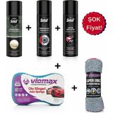 Full Set Selsil Fren Balata Spreyi 500 ml + Selsil Silikon Sprey 500 ml + Araç Yıkama Süngeri + Süper Emici Oto Kurulama Bezi 50X70 cm Araç Bakım Seti - 50 x 70 cm