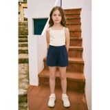 Fulla Moda Basic Beli Lastikli Kız Çocuk Şort